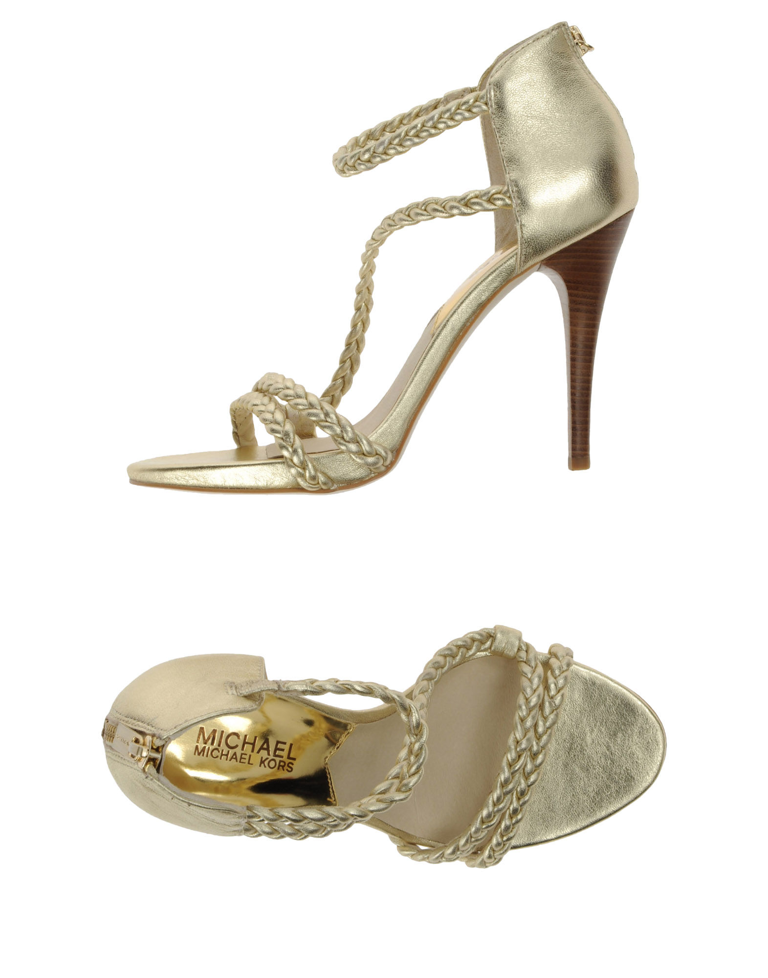 Michael Michael Kors Highheeled Sandals in Gold | Lyst