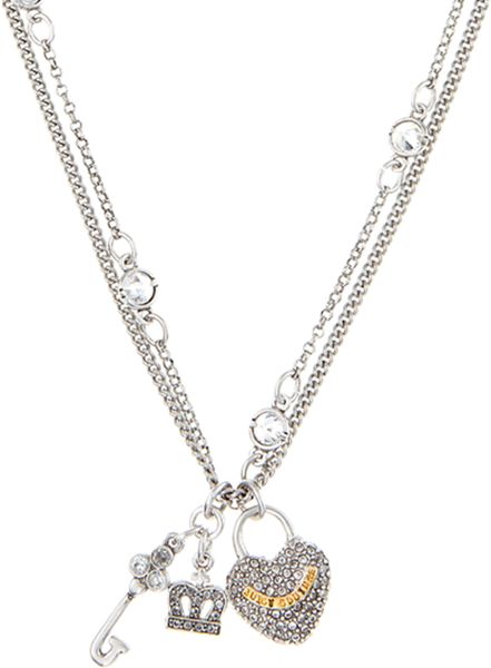 Juicy Couture Key To Heart Necklace in Silver (null) | Lyst