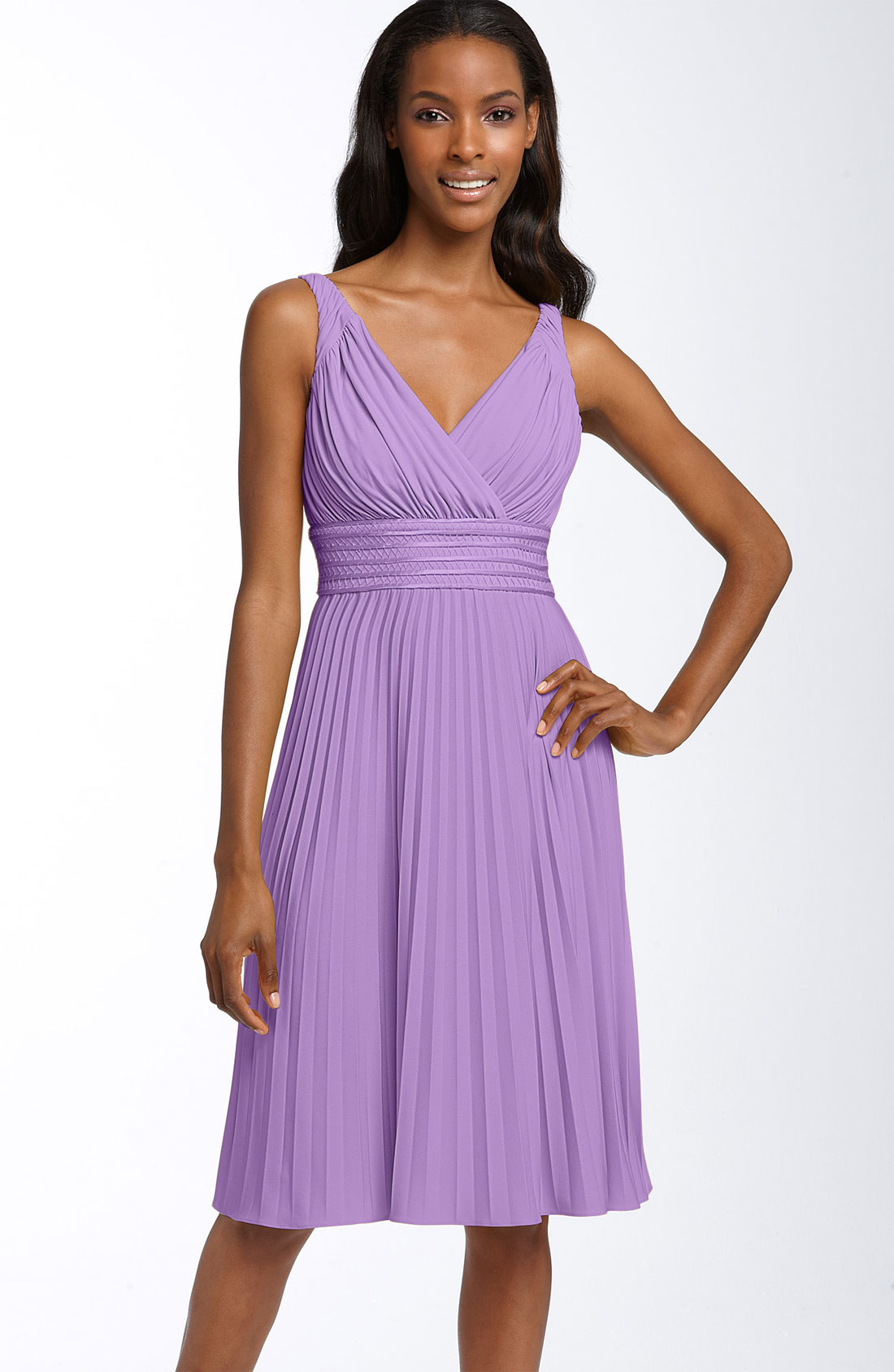 Suzi Chin For Maggy Boutique Pleated Jersey Dress in Purple (wisteria ...