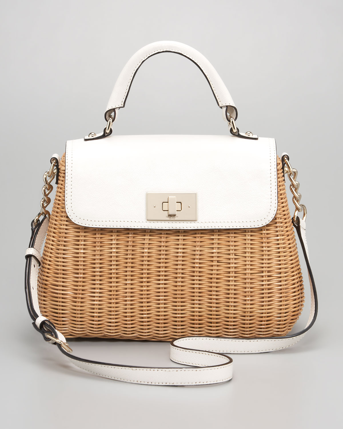Lyst Kate Spade New York Nadine Wicker Satchel Little In Natural Gallery