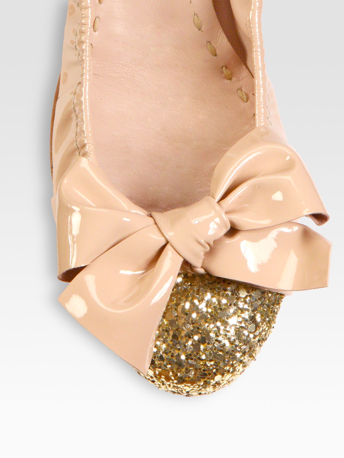 miu miu glitter ballet flats