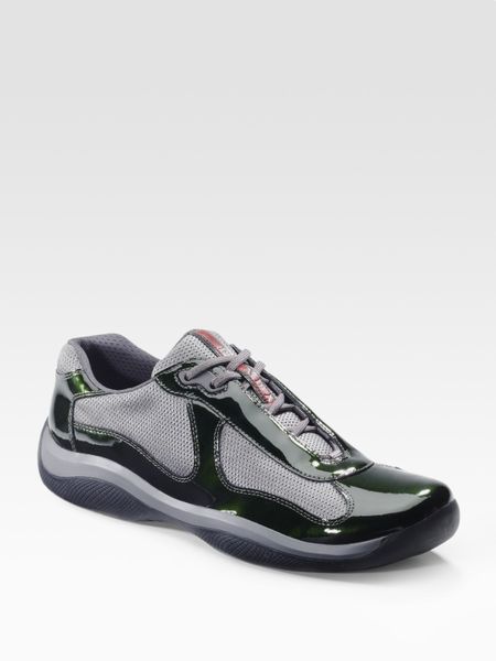 Prada Americas Cup Manhattan Sport Sneakers in Gray for Men (green) | Lyst