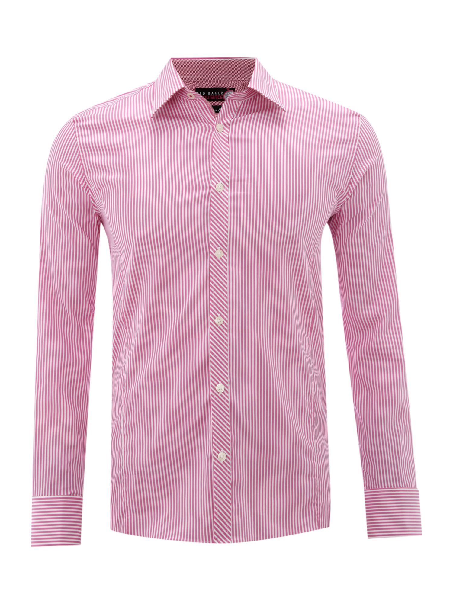 Ted Baker Long Sleeved Lux Satin Stripe Formal Shirt in Pink for Men | Lyst