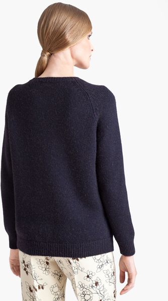 Marni Leather Front Sweater in Gray (charcoal/ berry) | Lyst