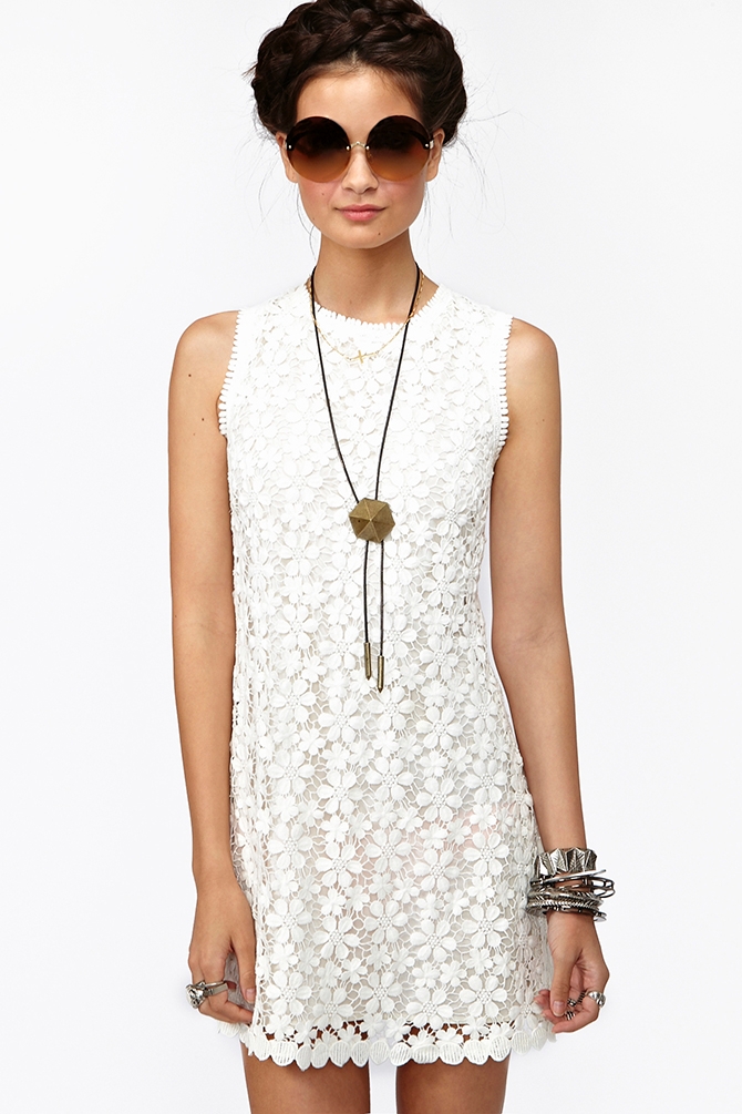 Nasty gal Olie Crochet Dress in White Lyst