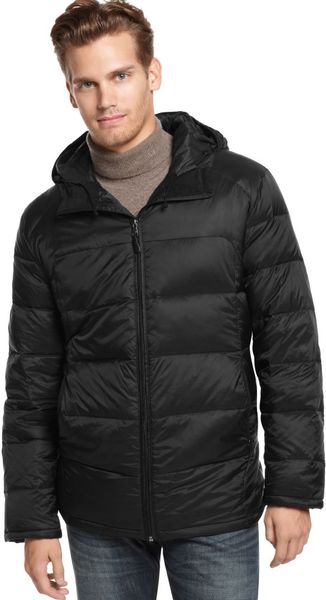 Calvin Klein Packable Featherweight Down Hooded Jacket in Black for Men ...