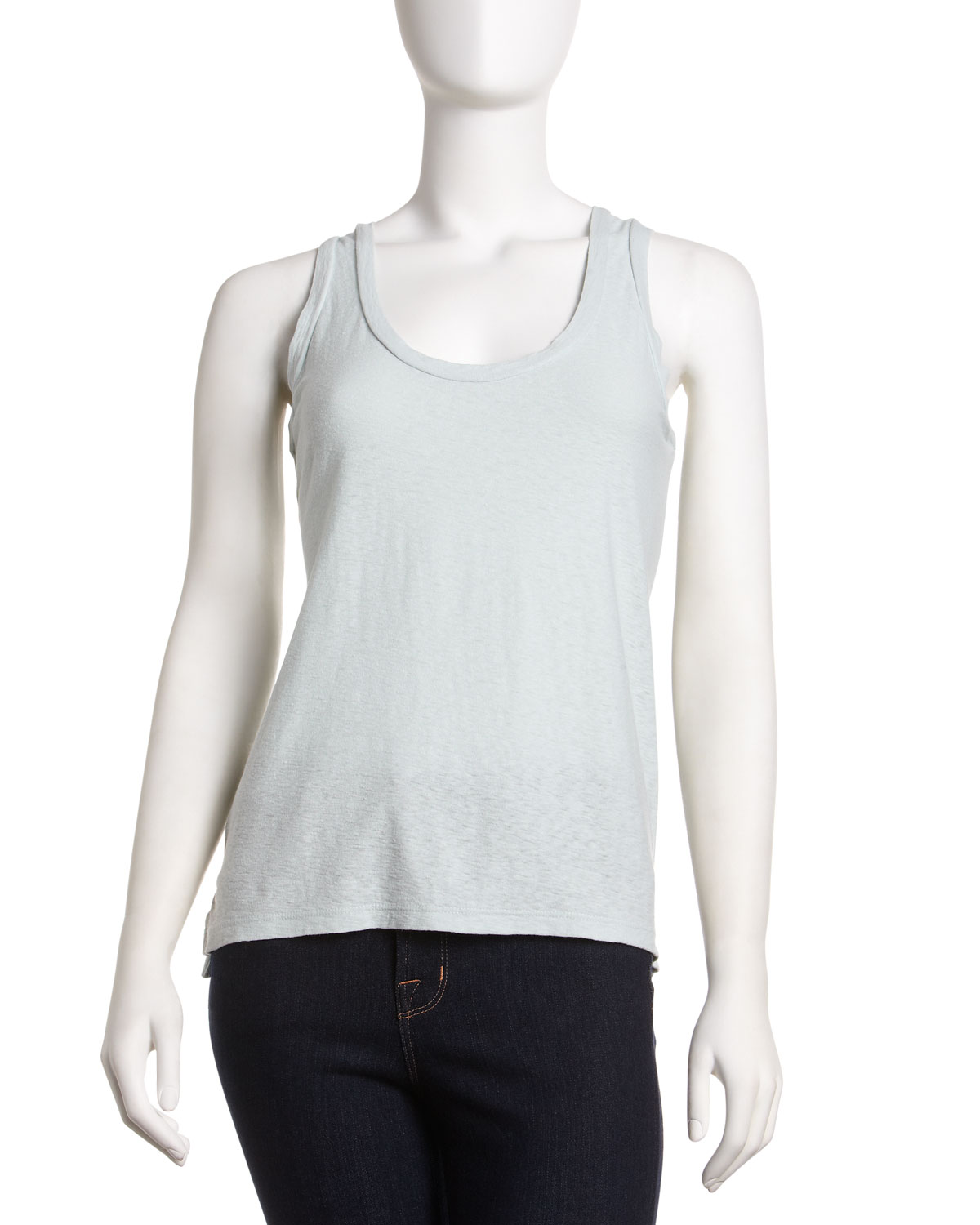 James Perse Scoopneck Tank Glass in Gray (null) | Lyst