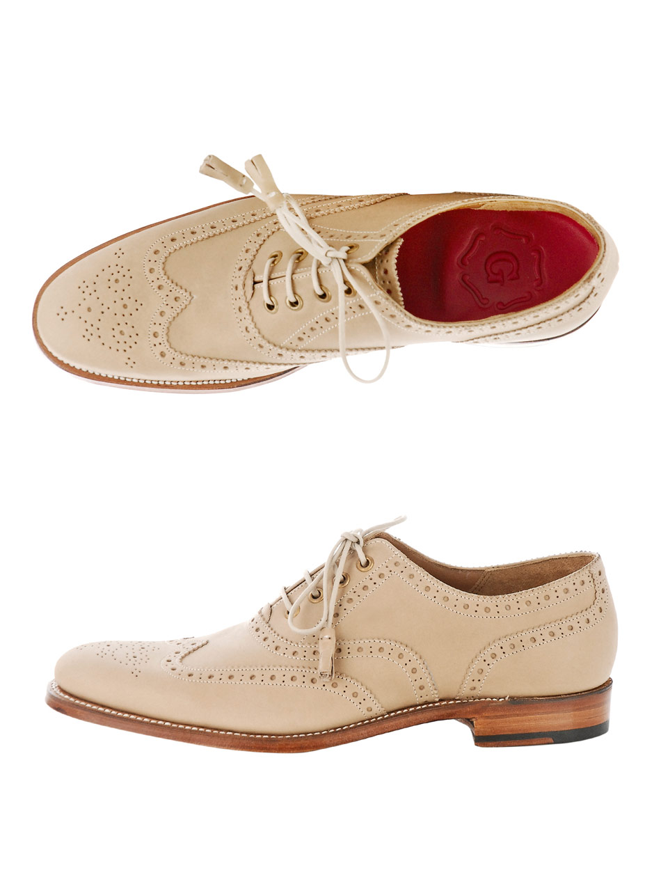 Grenson Martha Brogues in Beige | Lyst