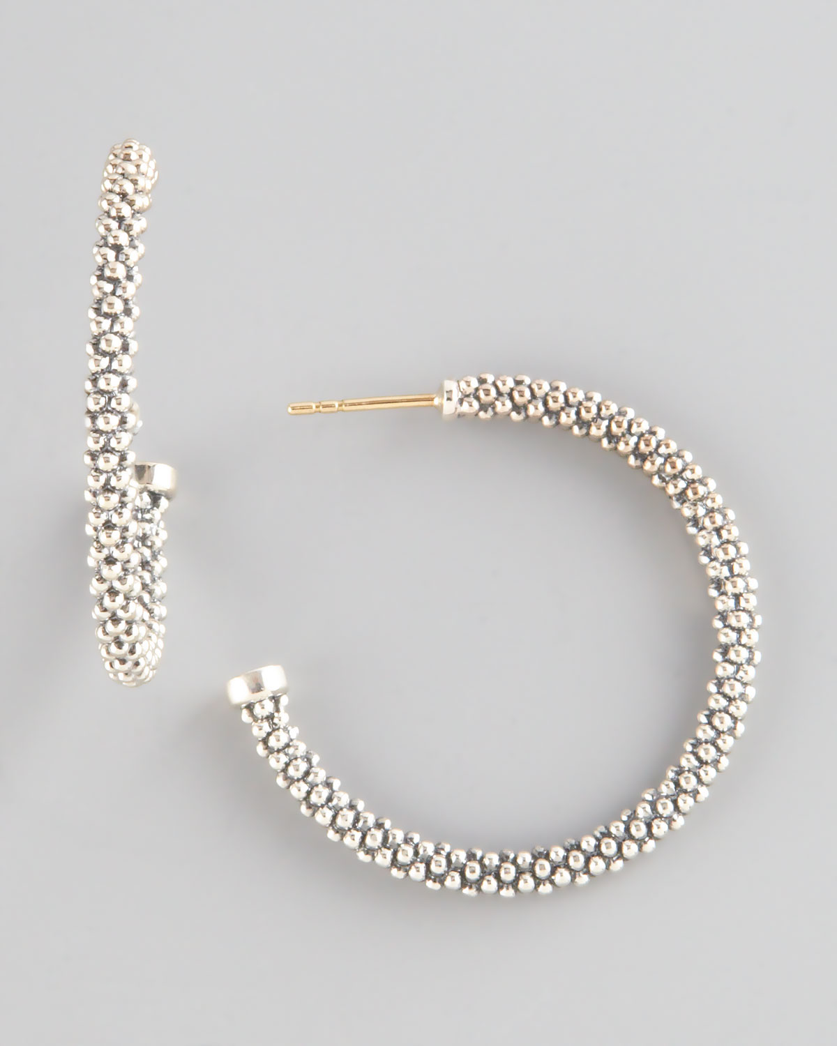 Lyst Lagos Thin Caviar Hoop Earrings In Metallic Gallery