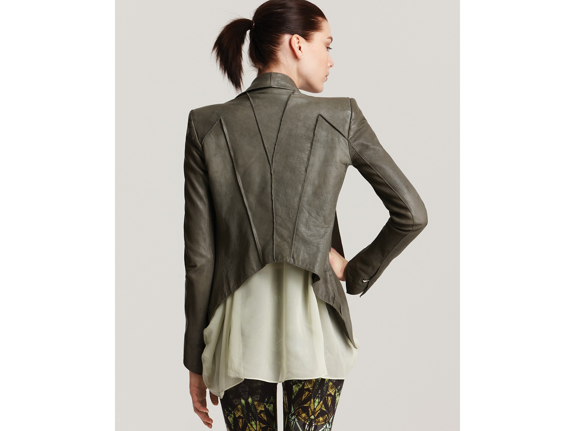 Helmut Lang Draped Leather Jacket