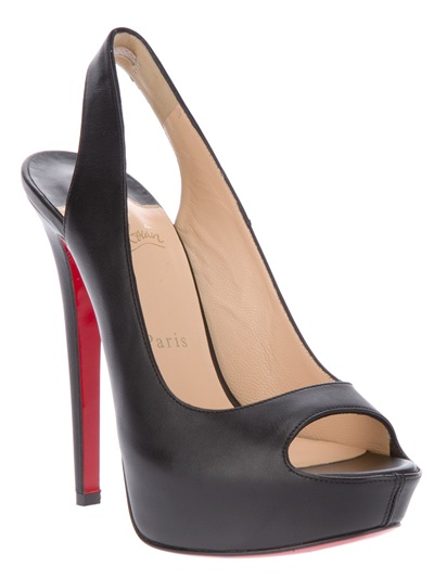 replica men - christian louboutin black peep toe pumps - Bavilon Salon