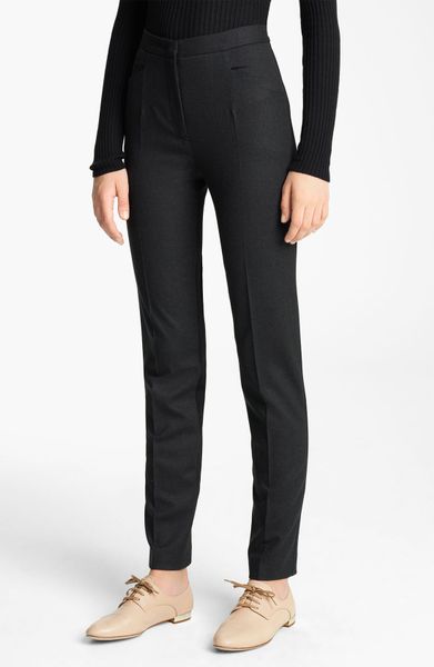 Jil Sander Two Tone Straight Leg Pants in Black (charcoal black) | Lyst