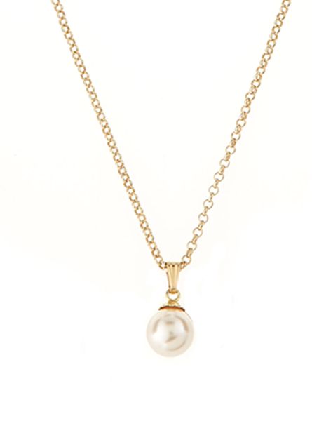 Majorica Single Pearl Pendant Necklace in Gold (null) | Lyst