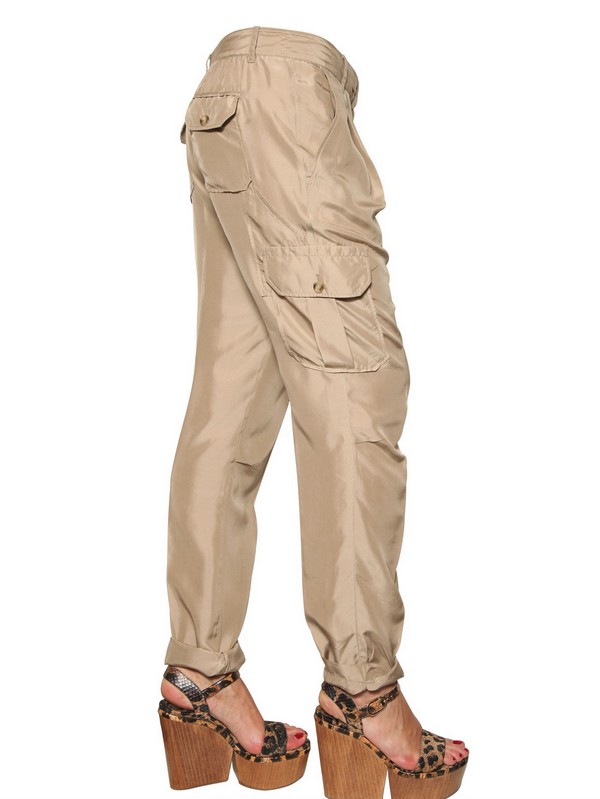 silk cargo pants