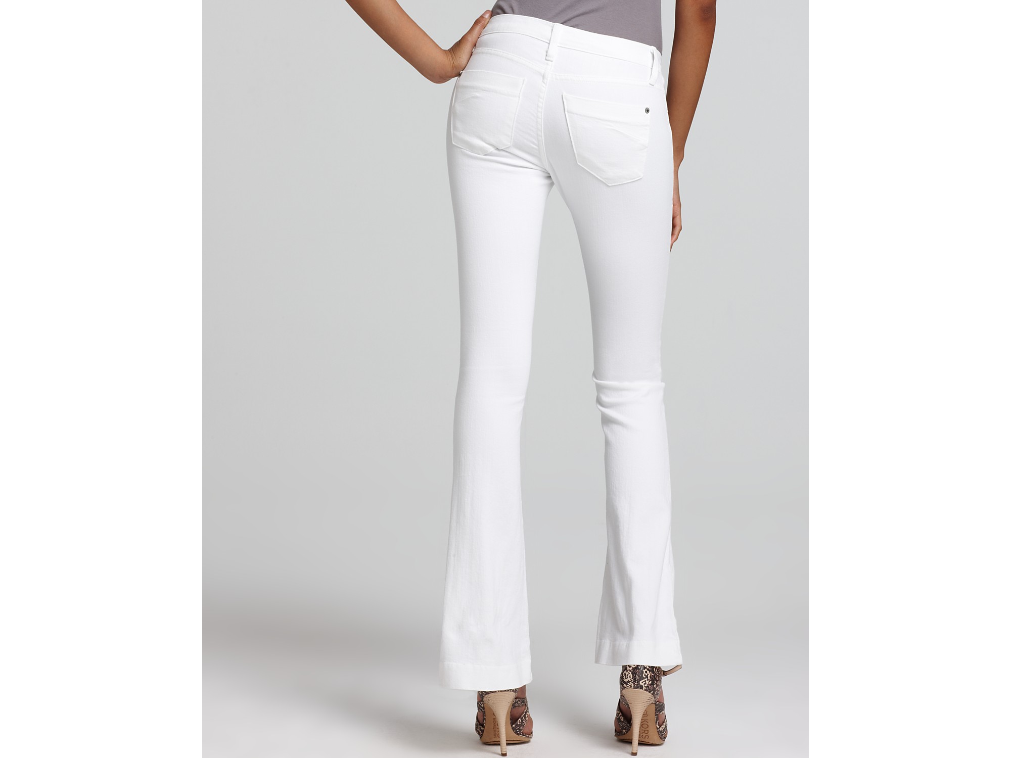 James jeans Juliette Slim Trumpet Leg Flare Jeans in White in White Lyst