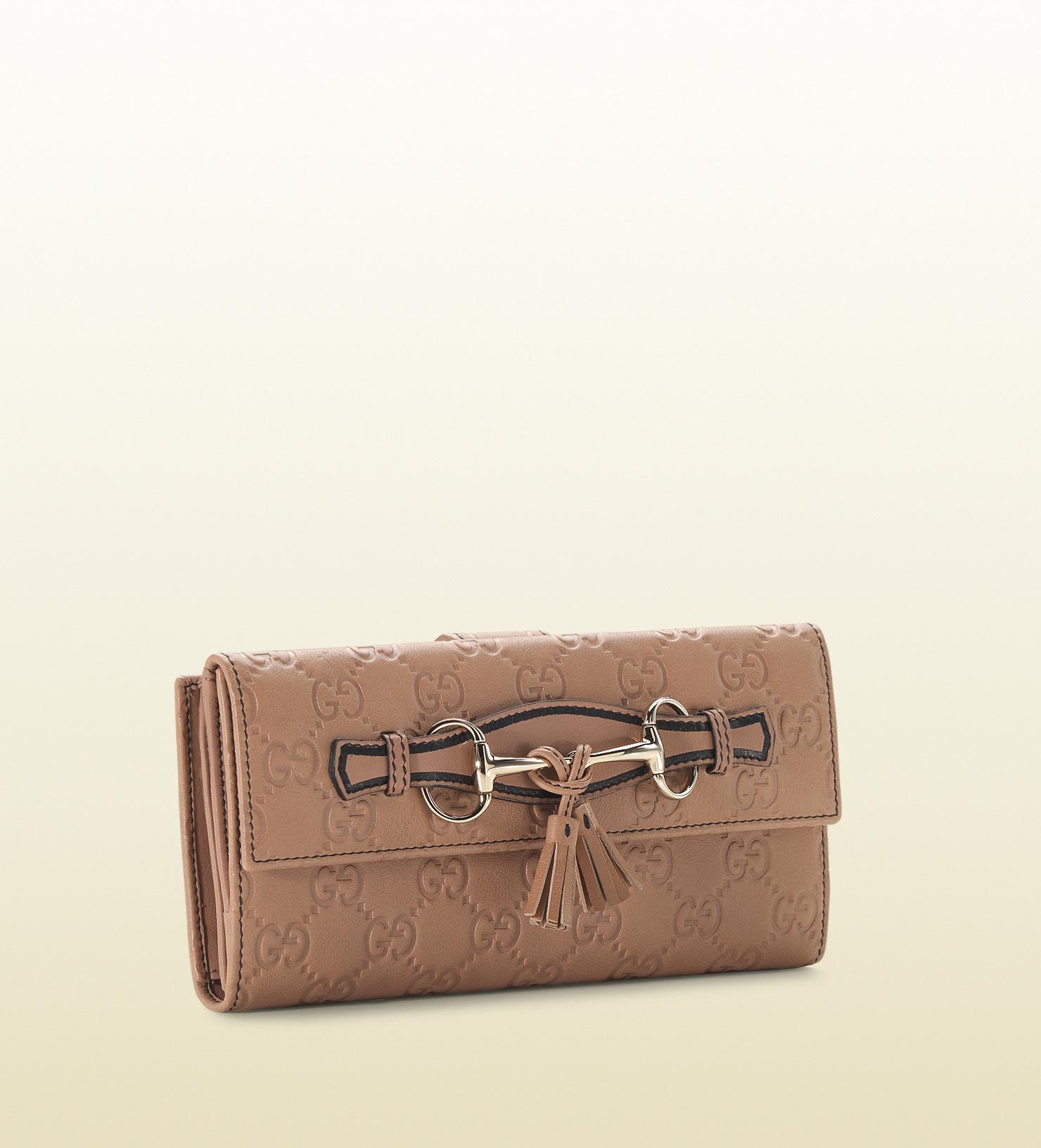 Lyst Gucci Black Leather Horsebit Chain Wallet In Gucci Horsebit Vine Wallet Gg Canvas