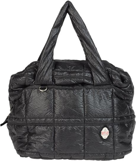 Replay Large Fabric Bag in Black | Lyst