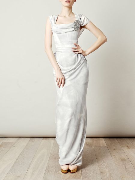 Vivienne Westwood Gold Label Fan Print Balltie Dress in Gray (grey) | Lyst