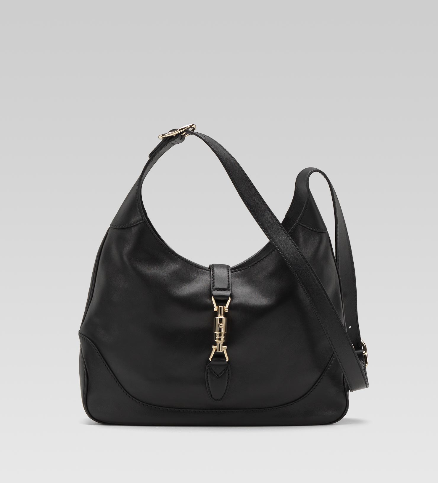 Black leather shoulder bag