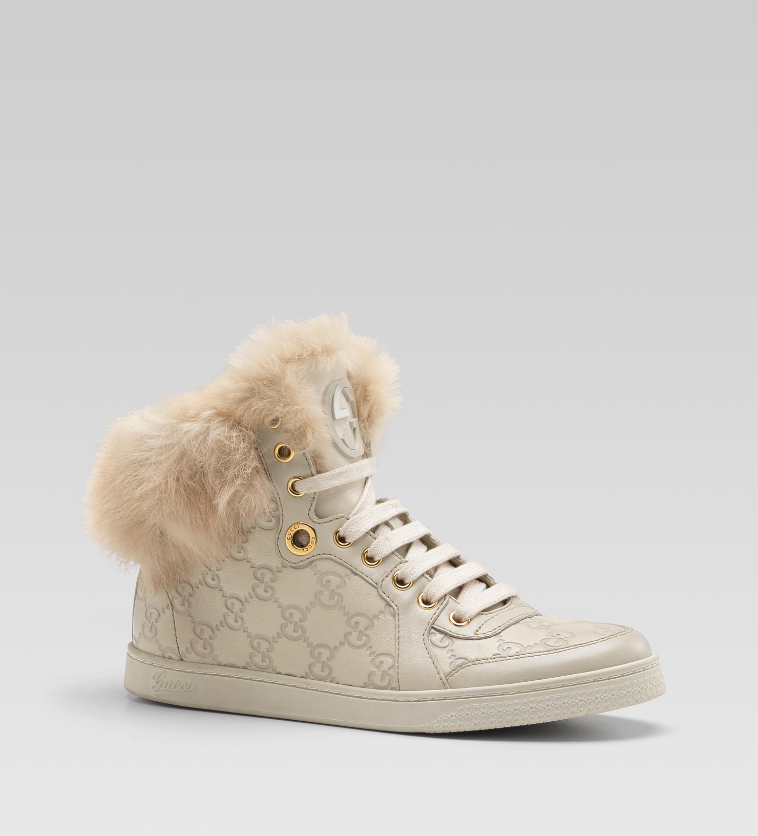gucci fur trainers