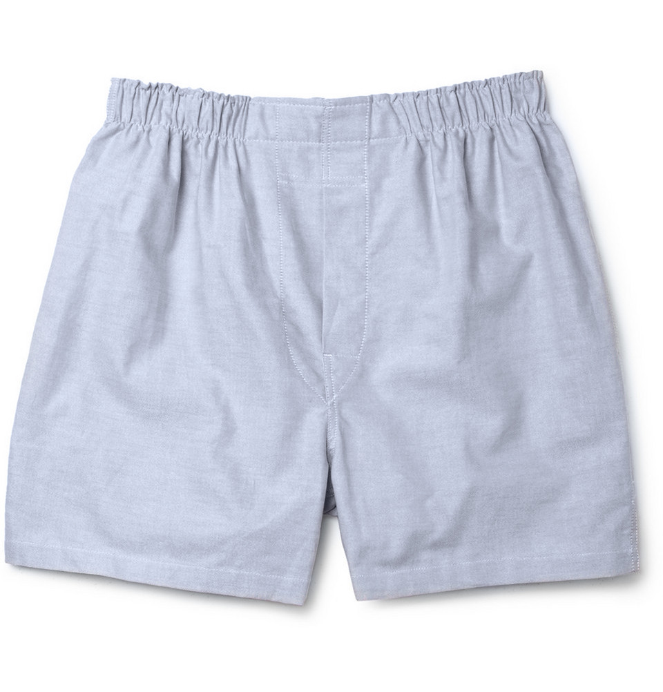 Brooks Brothers Cotton Oxford Boxer Shorts in Gray for Men (blue) | Lyst