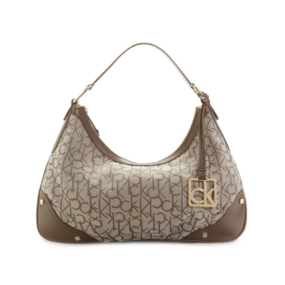 Lyst Calvin Klein Hudson Signature Hobo Bag In Natural Gallery