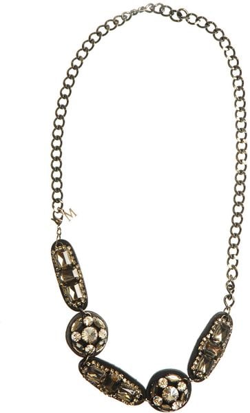 Max Mara Fauno Necklace in Silver (gunmetal) | Lyst