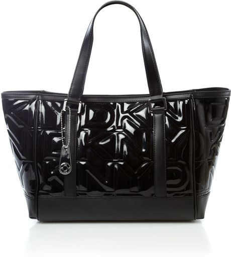 Dkny Quilted Logo Tote in Black | Lyst