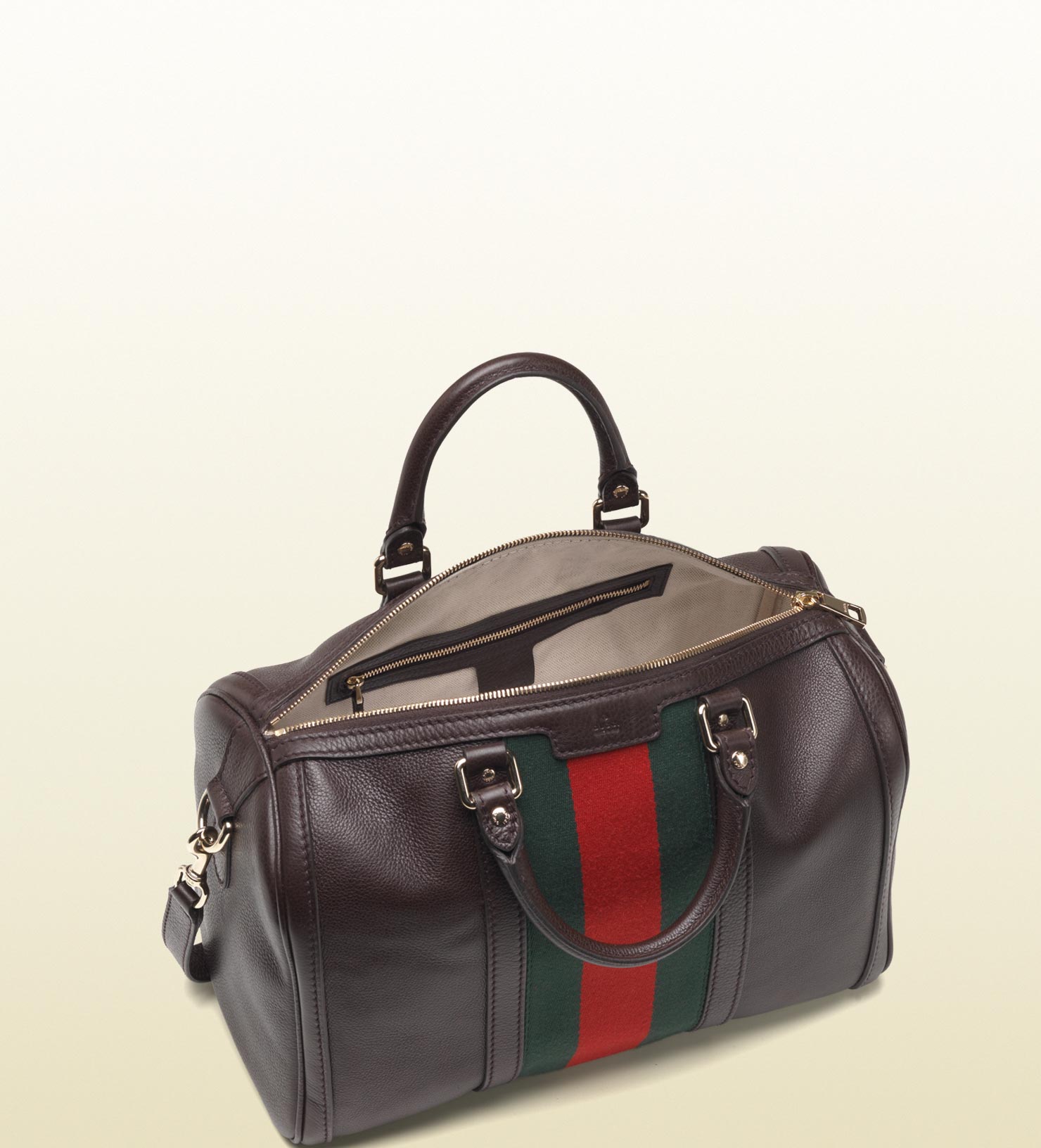 Lyst Gucci Vintage Web Medium Boston Bag In Black Gallery