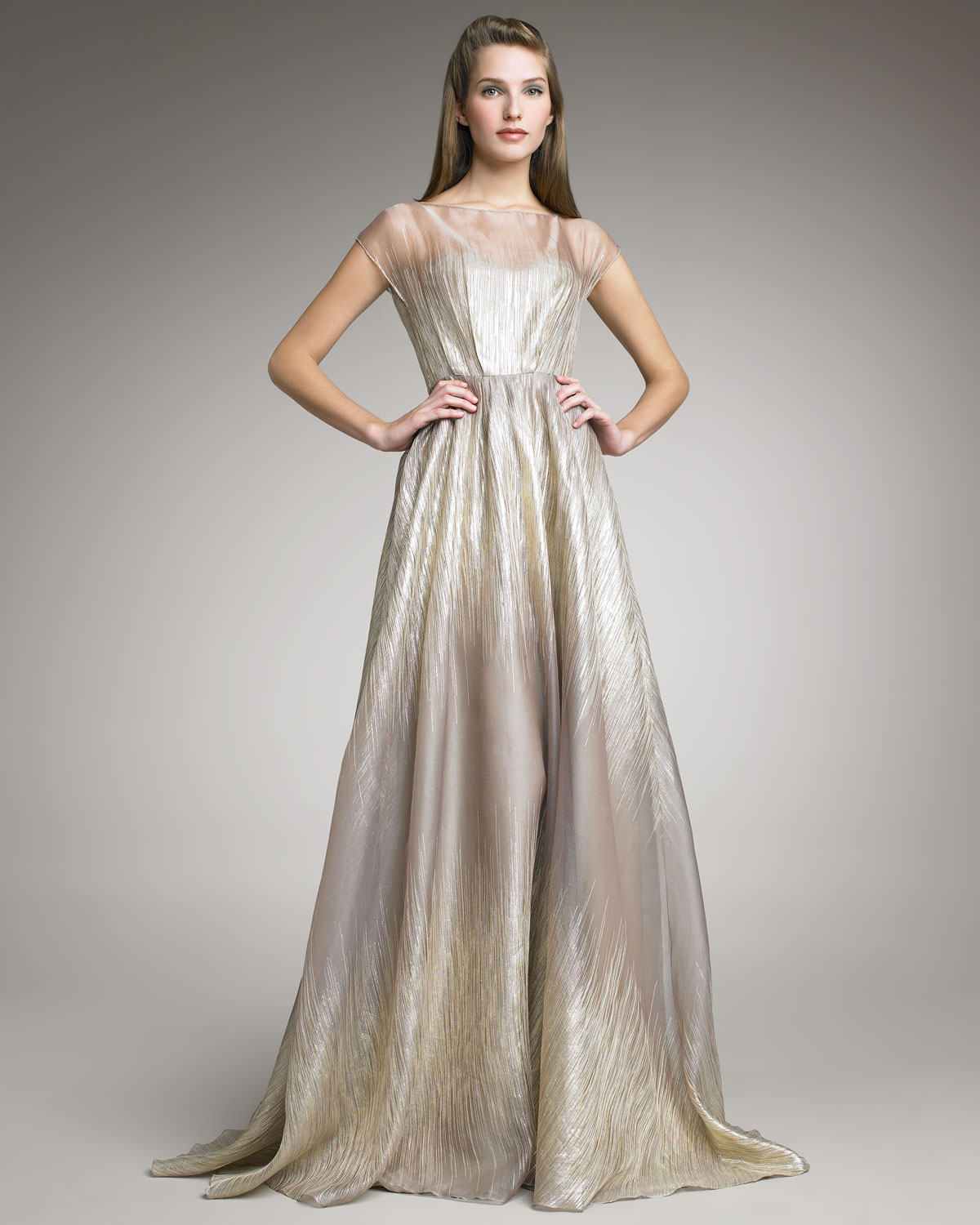 Lyst Lela Rose Organza Gown In Metallic Gallery