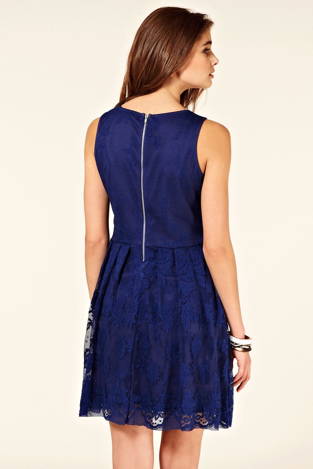 Oasis Lace Cutaway Dress in Blue | Lyst