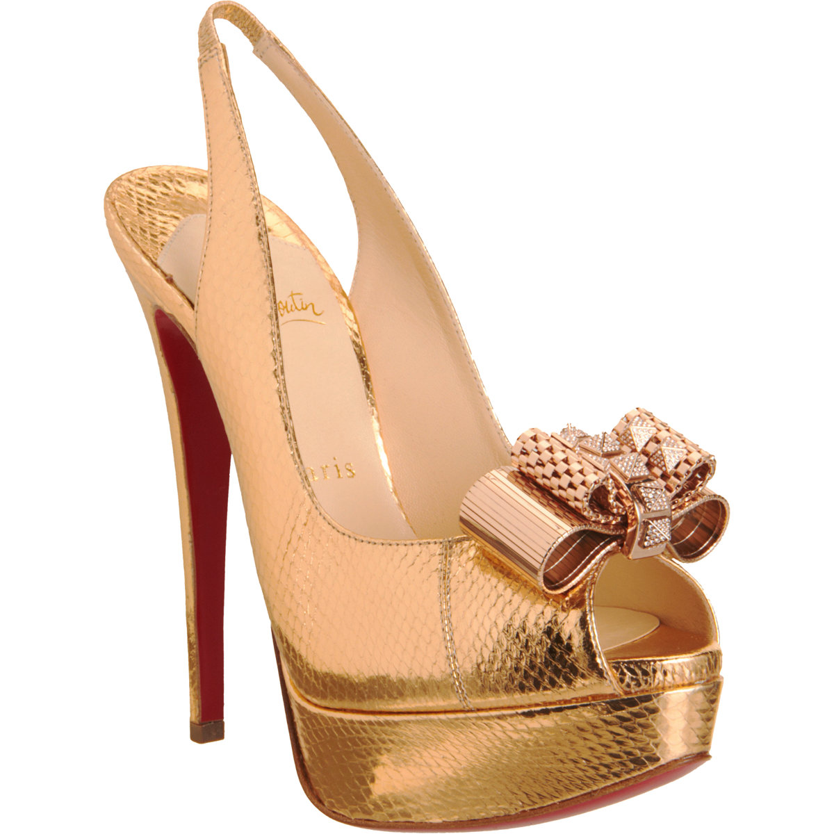 Christian Louboutin Metal Nodo 150 Ayers in Gold (rose) | Lyst