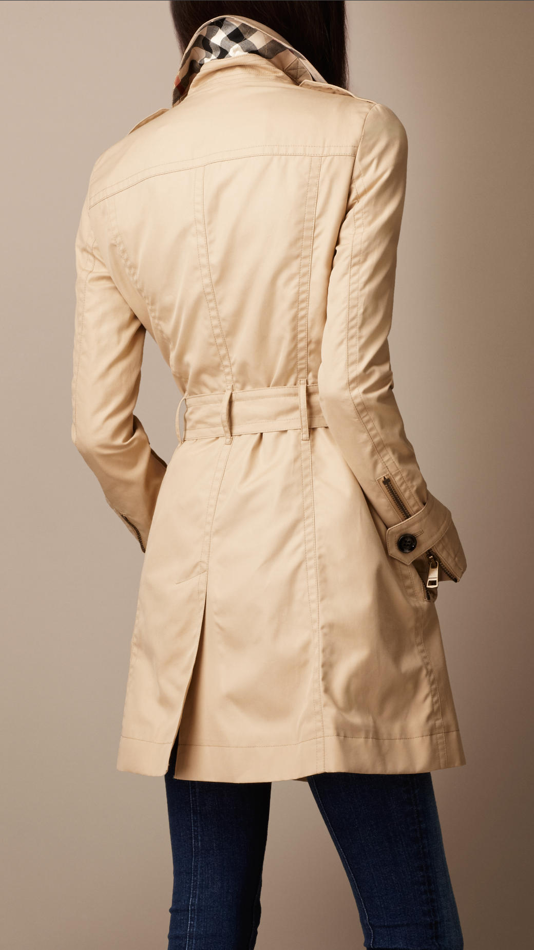 Lyst - Burberry brit Double Throat Latch Trench Coat in Natural