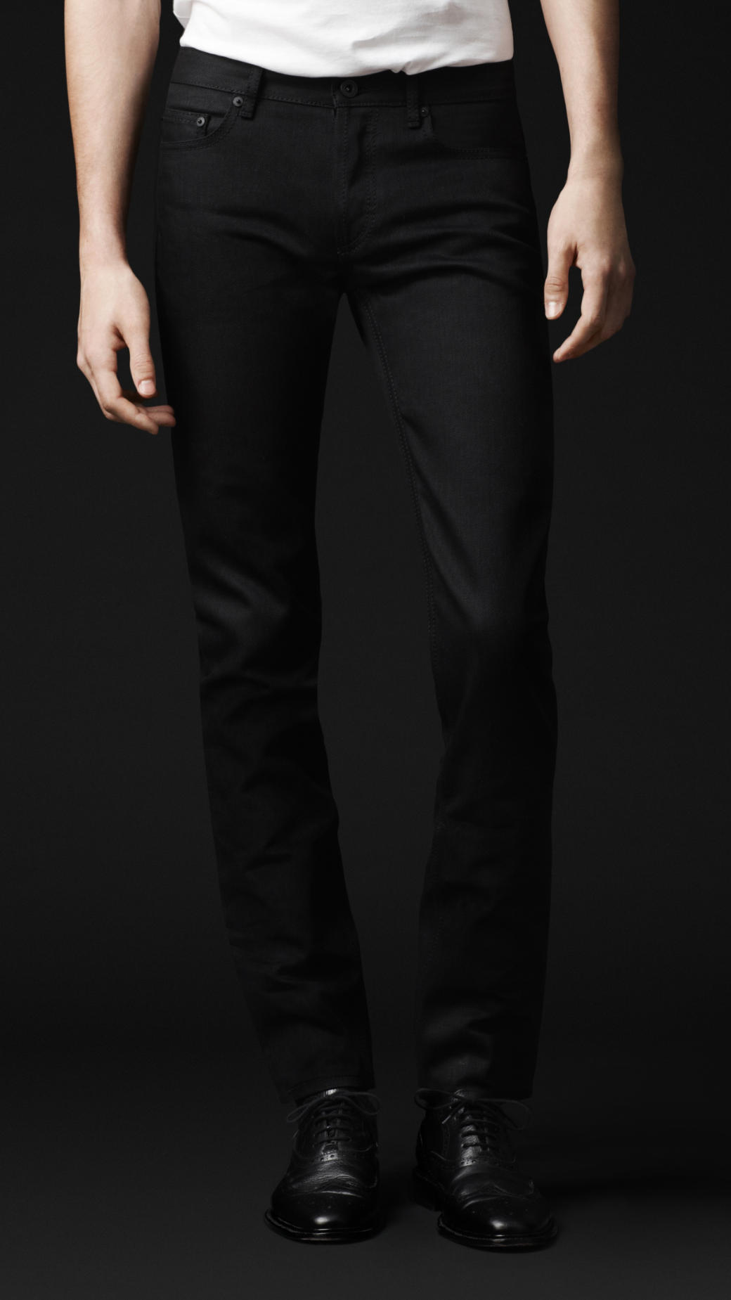 Burberry prorsum Skinny Fit Black Denim Jeans in Black for Men | Lyst