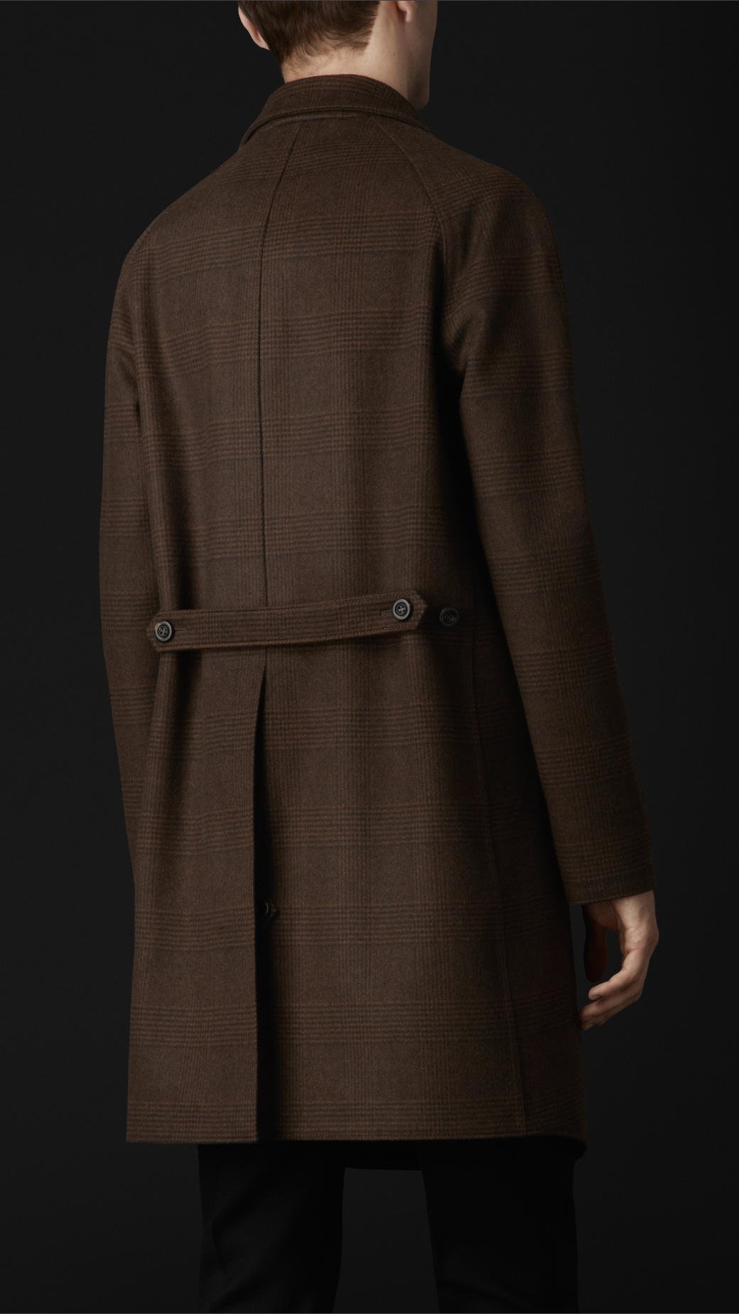 Lyst - Burberry Prorsum Prince Of Wales Check Wool Car Coat in Brown ...