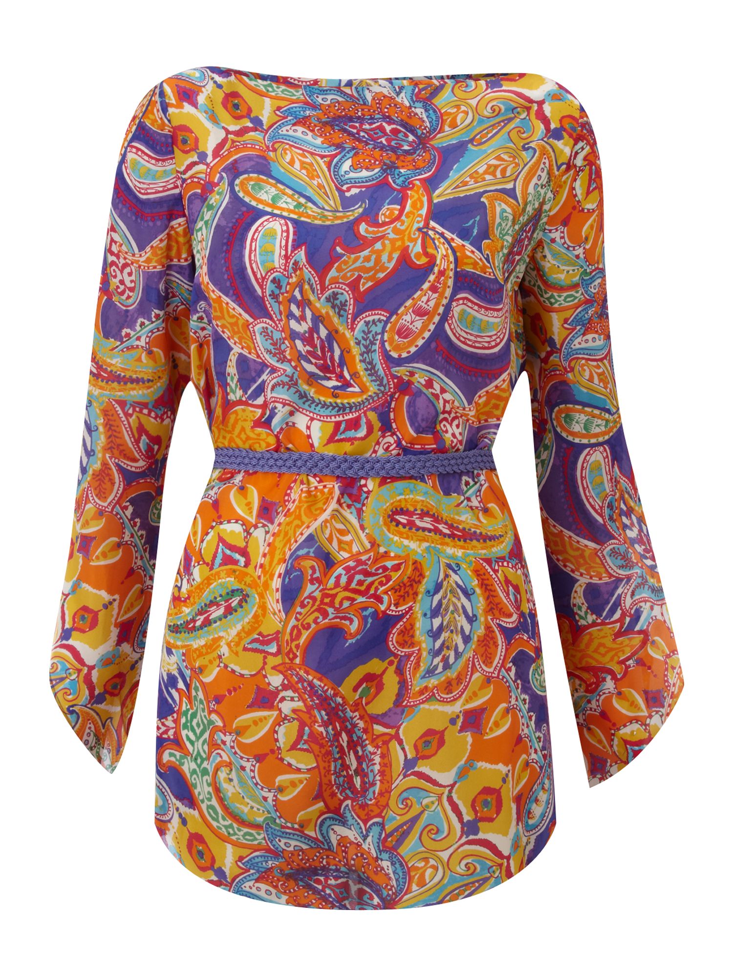 Lauren By Ralph Lauren Bright Paisley Print Tunic Top in Purple | Lyst