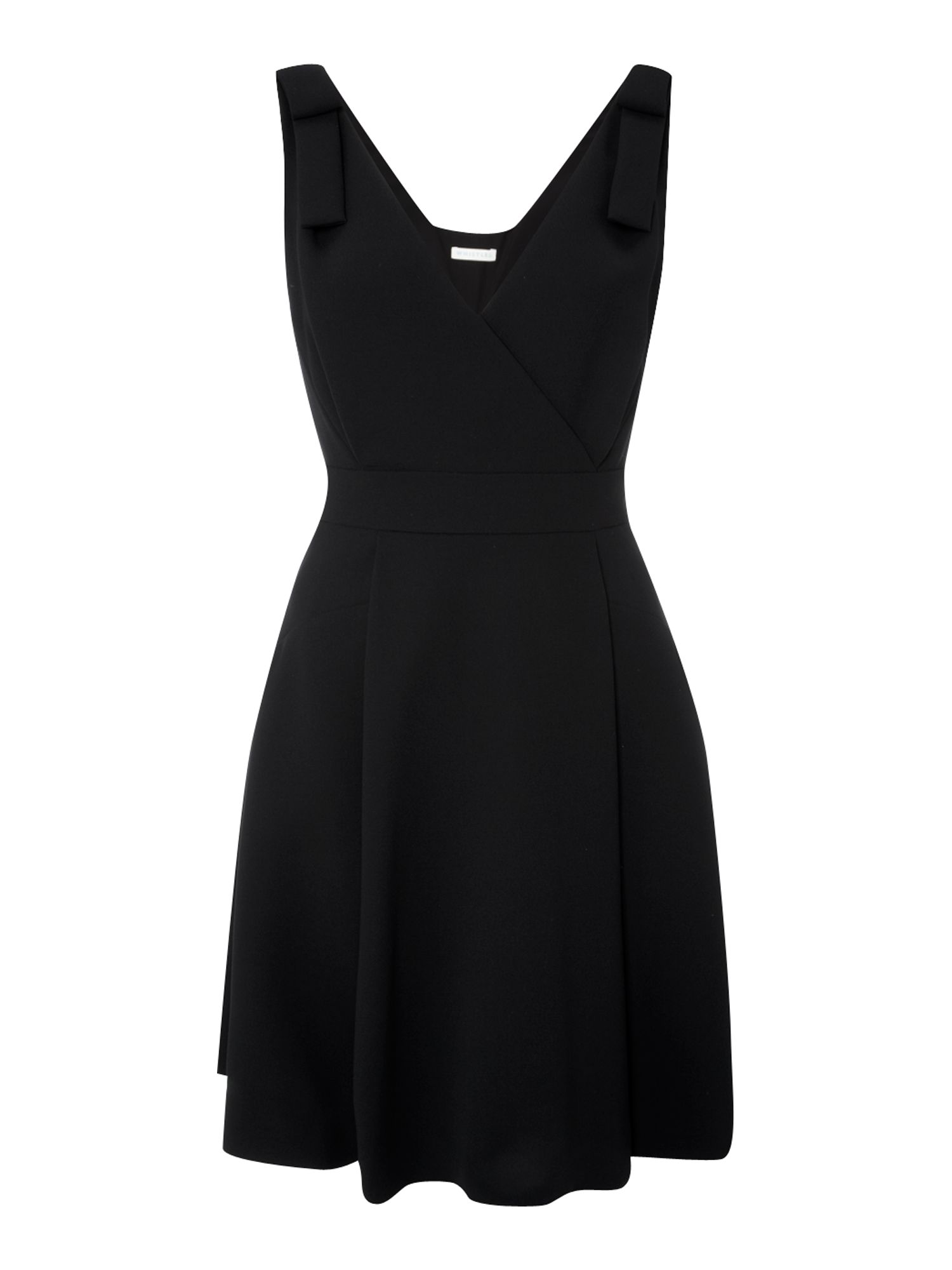 Whistles Mitre Bow Shoulder Dress in Black | Lyst