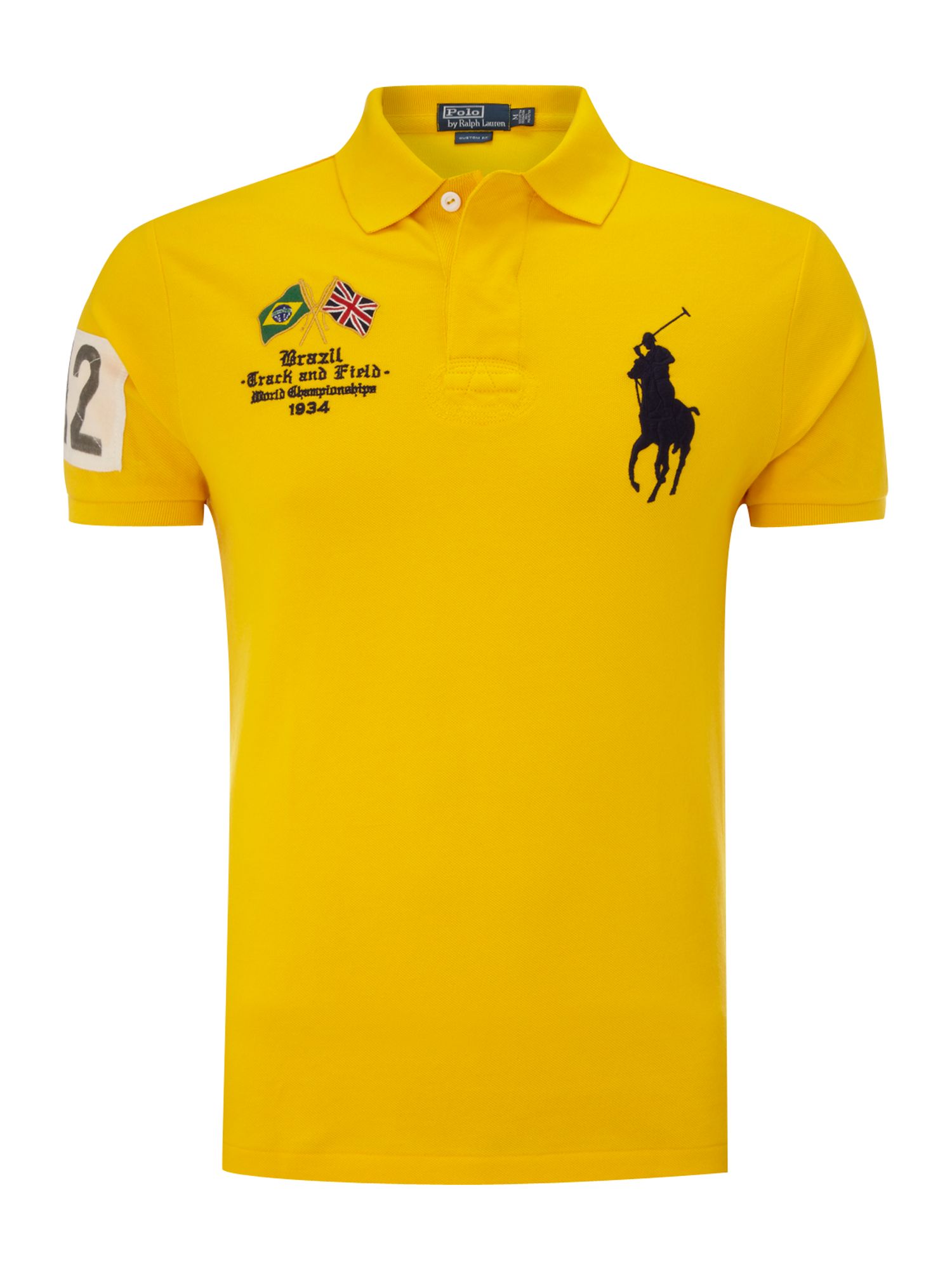 Polo Ralph Lauren Brazil Custom Fitted Polo Shirt in Yellow for Men | Lyst