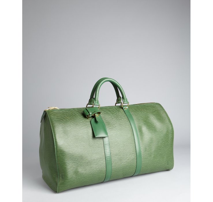 Lyst - Louis Vuitton Green Epi Leather Keepall 50 Bag in Green
