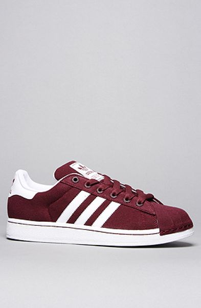 Adidas The Superstar 2 Canvas Sneaker in Light Maroon White in Purple ...