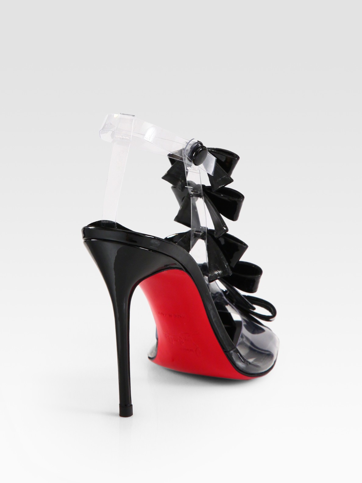Christian louboutin Translucent Bow Bow Patent Leather Sandals in ...