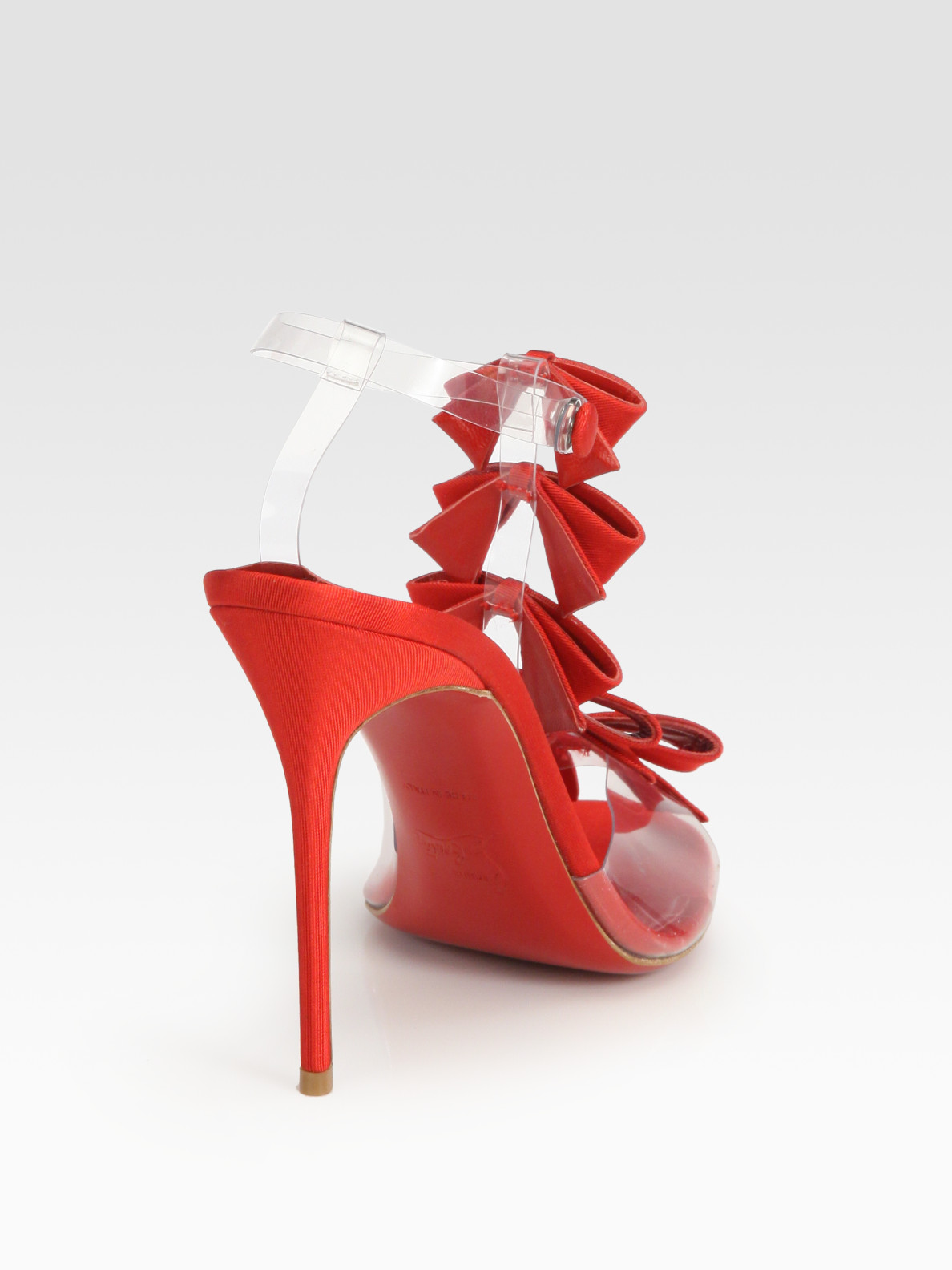 Lyst Christian louboutin Translucent Bow Bow Grosgrain Ribbon Sandals