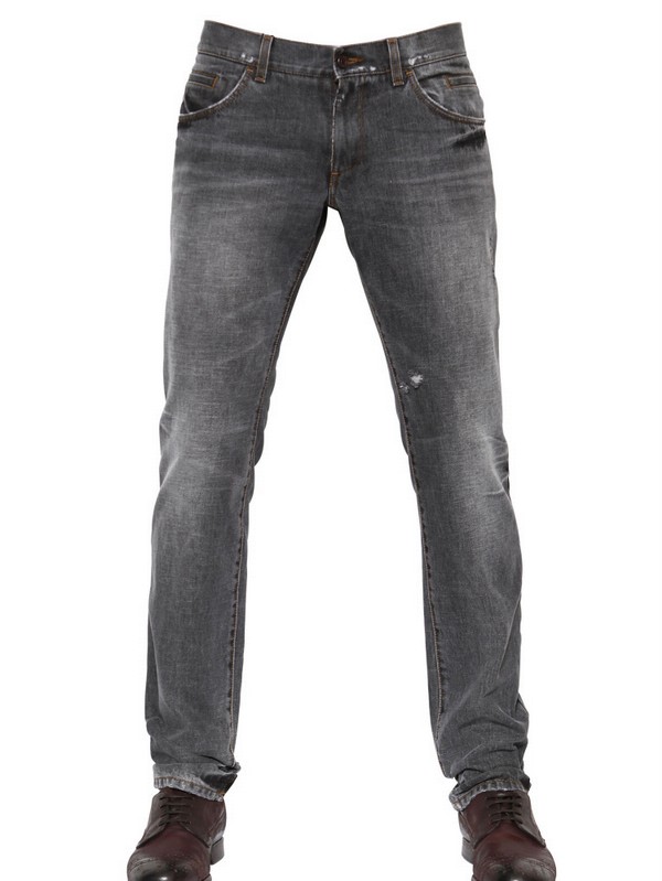 Dolce & gabbana Low Rise Slim Fit Gold Jeans in Gray for Men | Lyst