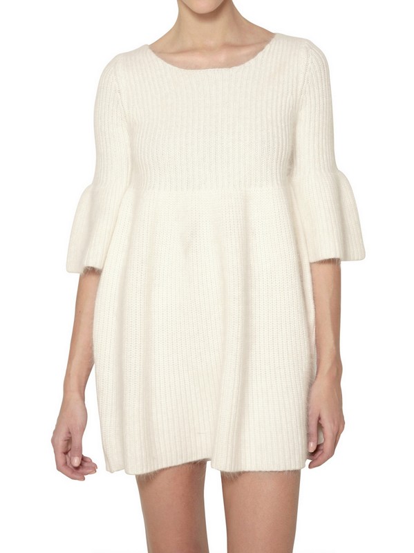 Mes demoiselles Alpaca Wool Knit Mini Dress in White Lyst