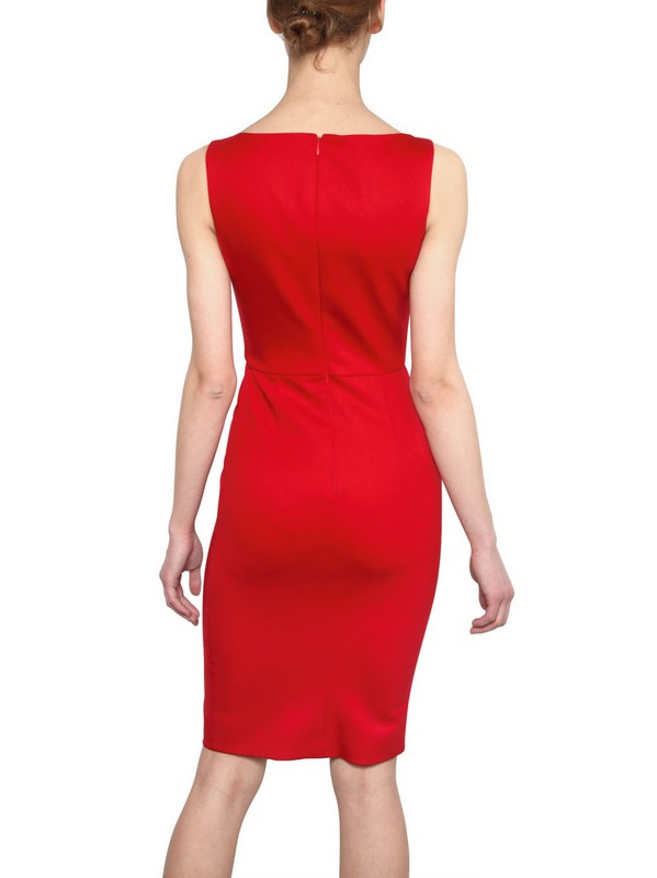 Lyst Valentino Techno Couture Wool Jersey Dress in Red