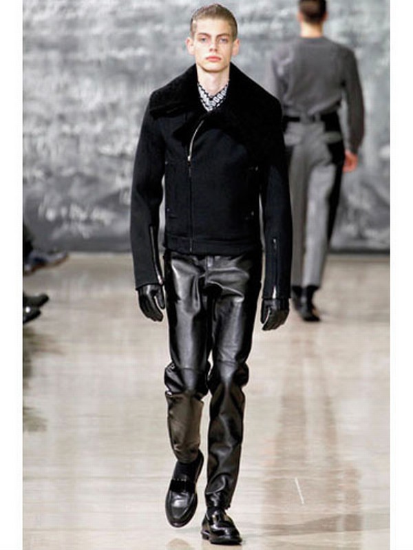 Saint laurent Shearling Collar Tricot Felt Jacket in Black for Men ...  
