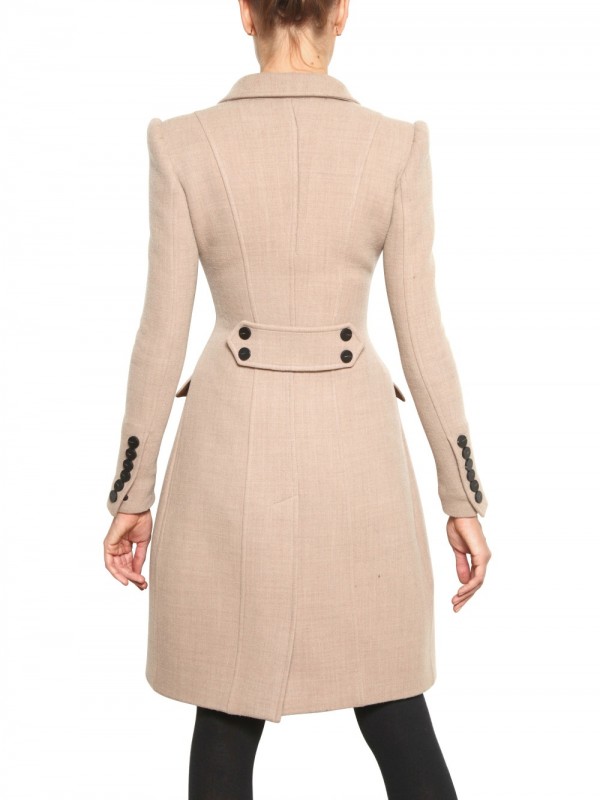 Lyst - Burberry Prorsum Heavy Wool Jersey Coat in Natural