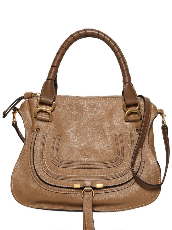Lyst - Chloé Medium Marcie Textured Leather in Brown