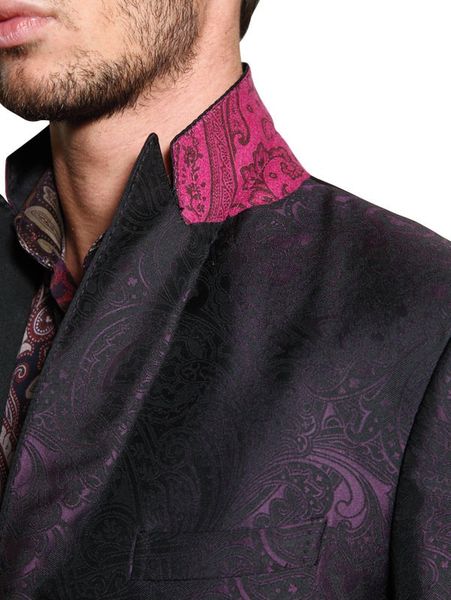 Etro Satin Revere Silk Jacquard Tuxedo Jacket in Purple for Men ...