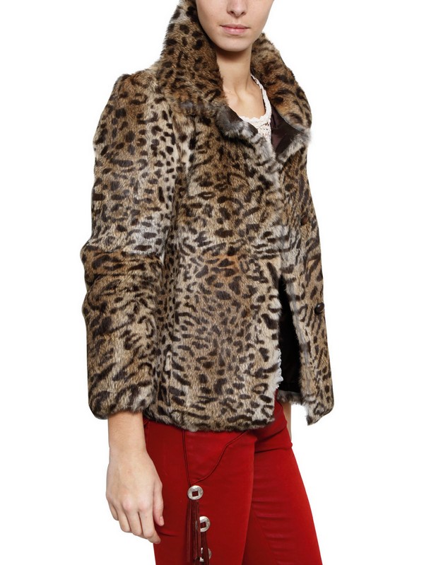 Isabel marant Leopard Print Rabbit Fur Coat | Lyst
